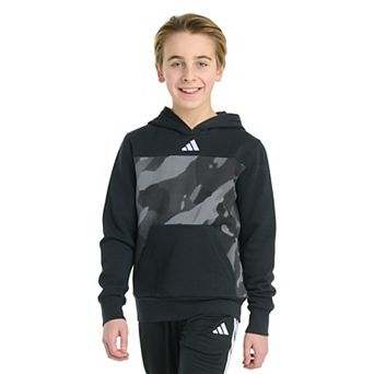 Boys 8-20 adidas Long Sleeve Color Block Halftone Camo Graphic Pullover Hoodie in Regular & Husky
