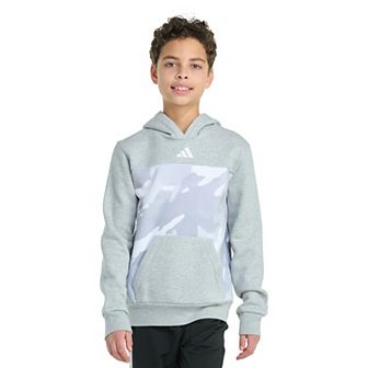 Boys 8-20 adidas Long Sleeve Color Block Halftone Camo Graphic Pullover Hoodie in Regular & Husky