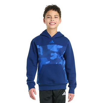 Boys 8-20 adidas Long Sleeve Color Block Halftone Camo Graphic Pullover Hoodie in Regular & Husky