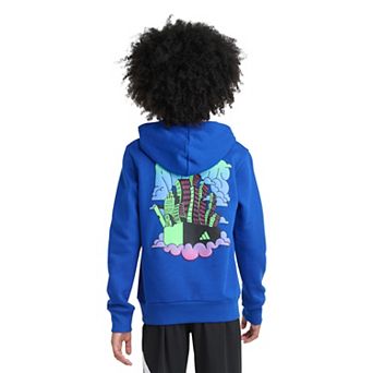 Boys 8-20 adidas Long Sleeve Back Graphic Fleece Pullover Hoodie