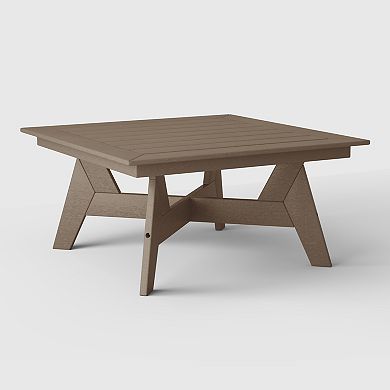 Westintrends Outdoor/patio Modern Hdpe Square Conversation Table