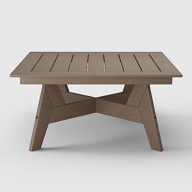 Westintrends Outdoor/patio Modern Hdpe Square Conversation Table