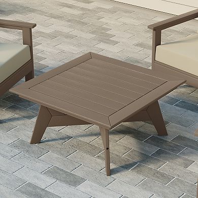 Westintrends Outdoor/patio Modern Hdpe Square Conversation Table