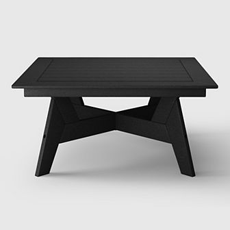 Westintrends Outdoor/patio Modern Hdpe Square Conversation Table