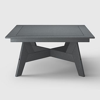Westintrends Outdoor/patio Modern Hdpe Square Conversation Table