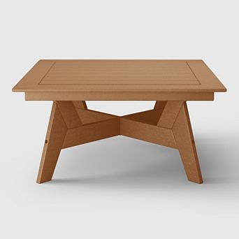 Westintrends Outdoor/patio Modern Hdpe Square Conversation Table