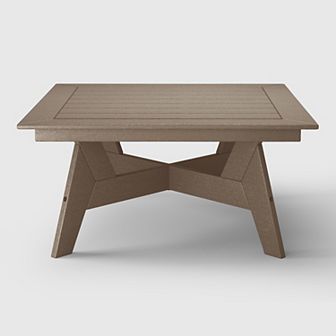 Westintrends Outdoor/patio Modern Hdpe Square Conversation Table