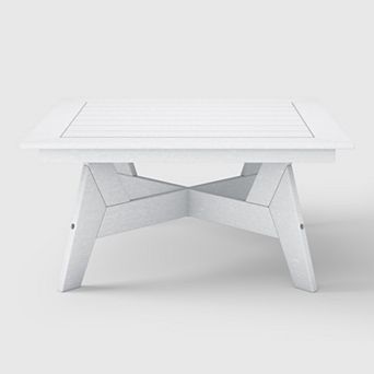 Westintrends Outdoor/patio Modern Hdpe Square Conversation Table