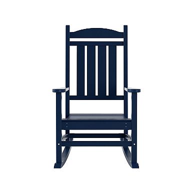 Westintrends 3-piece Outdoor/patio Poly Classic Porch Rocking Chair With Side Table