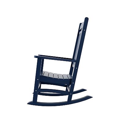 Westintrends 3-piece Outdoor/patio Poly Classic Porch Rocking Chair With Side Table