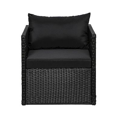 Westintrends 4-piece Outdoor/patio Rattan Conversation Set With Coffee Table