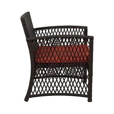 Westintrends 4-piece Coffee Outdoor/patio Wicker Conversation Set With Coffee Table