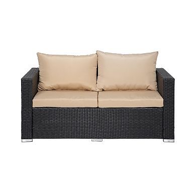 Westintrends 4-piece Outdoor/patio Wicker/rattan Sofa Set With Cushions And Coffee Table