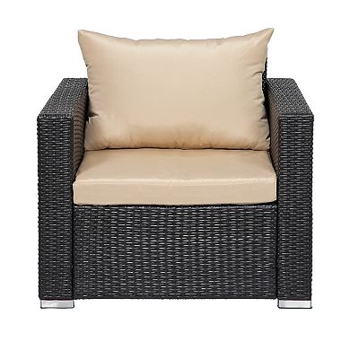 Westintrends 4-piece Outdoor/patio Wicker/rattan Sofa Set With Cushions And Coffee Table