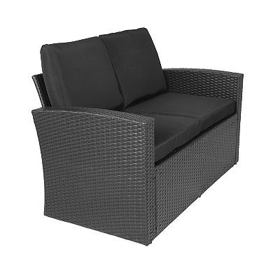 Westintrends 4-piece Outdoor/patio Wicker/rattan Conversation Set With Cushions