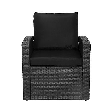 Westintrends 4-piece Outdoor/patio Wicker/rattan Conversation Set With Cushions