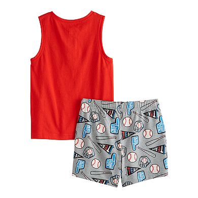 Toddler Boys Jumping Beans® Baseball 2-pc. Knit Top & Short Set