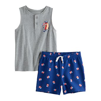 Toddler Boys Jumping Beans® 4th of July Hot Dog 2 pc Tank & Short Set