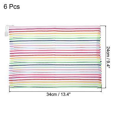 Mesh Zipper Pouches, A4 Colorful Document File Bags Storage Organizer for Office