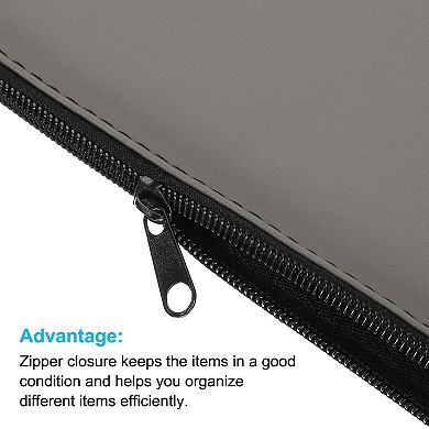 Waterproof Zipper Bags Leatherette Small Compact Bills Bank Deposit Storage Pouch for Office