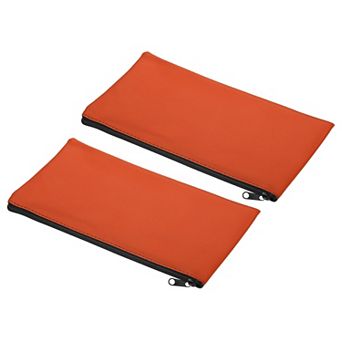 Waterproof Zipper Bags Leatherette Small Compact Bills Bank Deposit Storage Pouch for Office