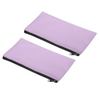 Waterproof Zipper Bags Leatherette Small Compact Bills Bank Deposit Storage Pouch for Office