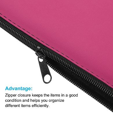 Waterproof Zipper Bag Leatherette Small Compact Bills Bank Deposit Storage Pouch for Office