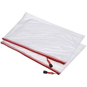 Mesh Zipper Bags, A4 Size Plastic Zip File Pouch Document Folders for Home Office Travel