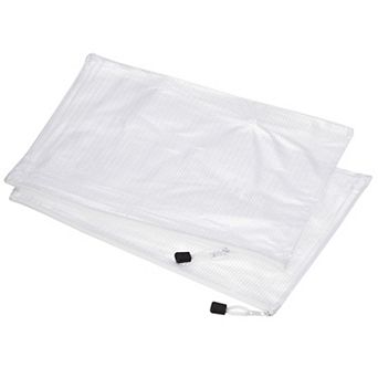 Mesh Zipper Bags, A4 Size Plastic Zip File Pouch Document Folders for Home Office Travel