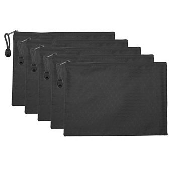 Waterproof Zipper File Bags, 5 Pack A5 Document Holders Pencil Pouch for Office