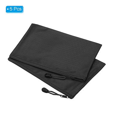 Waterproof Zipper File Bags, 5 Pack A5 Document Holders Pencil Pouch for Office