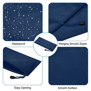 Waterproof Zipper File Bags, 5 Pack A6 Document Holders Pencil Pouch for Office
