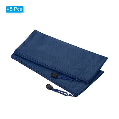 Waterproof Zipper File Bags, 5 Pack A6 Document Holders Pencil Pouch for Office