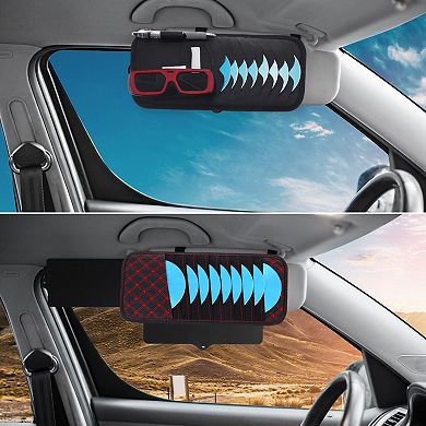Visor CD Holders, Grid Disk Case Sleeve Storage Dividers with Strap for Car Visor Collection