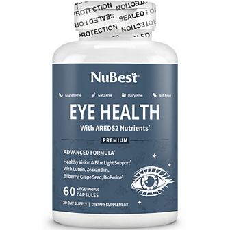 NuBest Eye Health Advanced Formula for Healthy Vision & Blue Light Support, 60 Vegan Capsules
