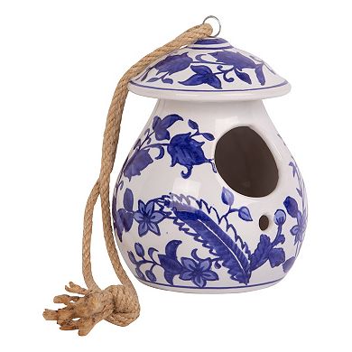 Home Essentials Blue & White Hanging Bird House