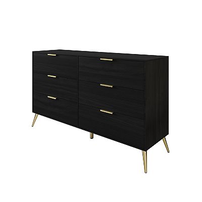 CraftPorch Contemporary 6-Drawers Wooden Dresser - Light Grey