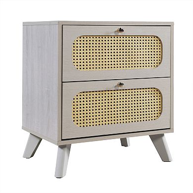 Minimalist Nightstand In Antique White