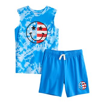 Boys 4-8 Jumping Beans® 4th of July Knit Muscle Tee & Short 2 pc Set