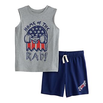 Boys 4-8 Jumping Beans® 4th of July Knit Muscle Tee & Short 2 pc Set