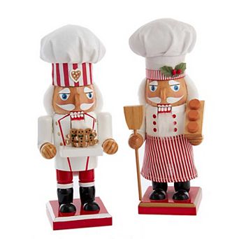 9" Chef Nutcrackers, 2 Assorted - Whimsical Christmas Decorations