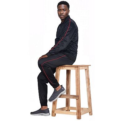 Men 2-piece Classic Jogger Tracksuit Track Jacket & Trackpants Solid Plain Outfit