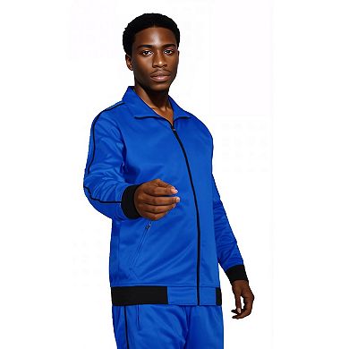 Men 2-piece Classic Jogger Tracksuit Track Jacket & Trackpants Solid Plain Outfit
