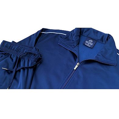 Men 2-piece Classic Jogger Tracksuit Track Jacket & Trackpants Solid Plain Outfit