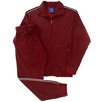 Men 2 pc Classic Jogger Tracksuit Track Jacket & Trackpants Solid Plain Outfit