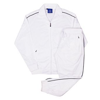 Men 2 pc Classic Jogger Tracksuit Track Jacket & Trackpants Solid Plain Outfit