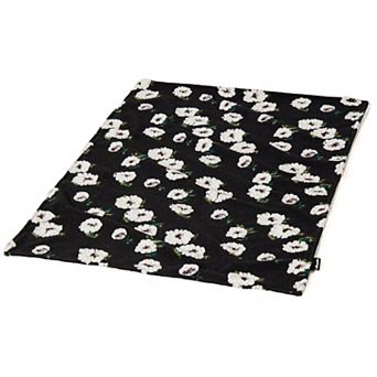 Allisandro Midnight Gardenia Jacquard Wool & Faux Fur Pet Blanket