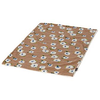 Allisandro Midnight Gardenia Jacquard Wool & Faux Fur Pet Blanket