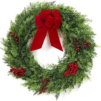 Christmas Wreaths for Front Door, for Indoor Window Wall Fireplace Holiday Decor