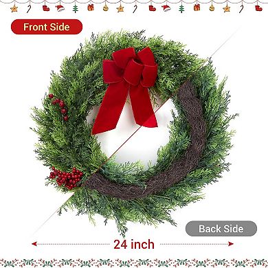 Christmas Wreaths for Front Door, for Indoor Window Wall Fireplace Holiday Decor